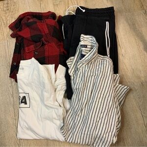 Men’s American Eagle clothing bundle size small- sweatpants, flannel, shirts